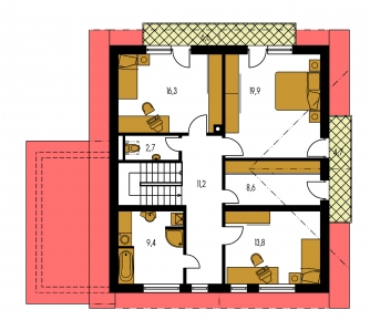 Floor plan of second floor - KLASSIK 150